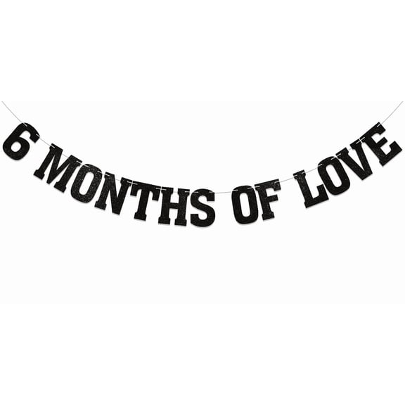 6 Months of Love Banner - 6 Months Birthday Decorations, Half Way to One, Happy 6 Month Bunting Sign, Happy 1/2 Birthday Banner, Baby Shower/First Birthday Party Decorations