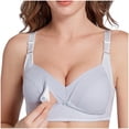 thumbnail image 3 of Ahuyic Womens Bra,Summer Plus Size Bra,Womens Solid Color Pregnant Womens Breastfeeding Bra With Open Button Postpartum Breastfeeding Bra,Gray,M, 3 of 5