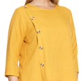 thumbnail image 4 of Blusa Para Mujer Con Botones Holgada Básica Color Mostaza Casual 550405 amarillo M Incógnita 550405, 4 of 5