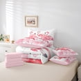 thumbnail image 6 of Manfei Pink Flamingo 7-Piece Twin Bedding Sets,Cartoon Animal Bedding Comforter Set,Watercolor Splash Breathable Sheet Sets,Microfiber Girls Bedroom Decor,Reversible, 6 of 8