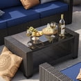 thumbnail image 5 of Livipatio 7-Piece Patio Furniture Set,Outdoor Sectional Furniture, All-Weather PE Rattan Wicker Patio Conversation Set,Patio Sofa Set with Glass Table and Ottoman for Patio Garden Poolside,Blue, 5 of 6
