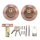 thumbnail image 1 of Pestillo de puerta de acero con doble cilindro de bronce rojo con cerradura en ambos lados para puertas de madera, 1 of 8
