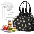 thumbnail image 4 of Pioneer Flower Floral Print Pattern Drawstring Lunch Bag Women - Drawstring Lunch Bag Insulated for Work Office - Stain-Resistant Large Lunchbags for Women with Multi-Pockets, 4 of 6
