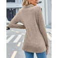 thumbnail image 5 of V Neck Sweaters For Women Lightweight Ribbed Fall Sweater Long Sleeve Pullover Popo Neck Shirts With Pocket, 5 of 6