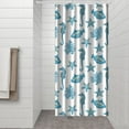 thumbnail image 3 of Ocean Starfish and Seahorse Shower Curtain with Tropical Beach Nautical Coral and Fish Pattern, Vintage Marine Seaside Design, Waterproof Fabric Curtain with Hooks, 3 of 5