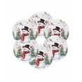 thumbnail image 7 of 15 Inch Round Placemats Set of 6, Snowman Christmas Non Slip Heat Insulation PP Table Mats, Xmas Tree Snowflake Birds Branches Wooden Washable Place Mats for Kitchen Dining Party Table Decor, 7 of 7