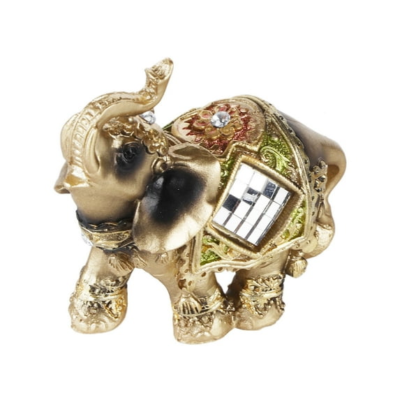 Elephant Decor, Lucky Feng Shui Green Elephant Statue Sculpture Wealth Figurine Gift Home Decoration[Small ]