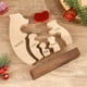 thumbnail image 5 of Adorno de oso de madera personalizado XINYU escultura de oso con 2 a 6 nombres de familia, 5 of 7