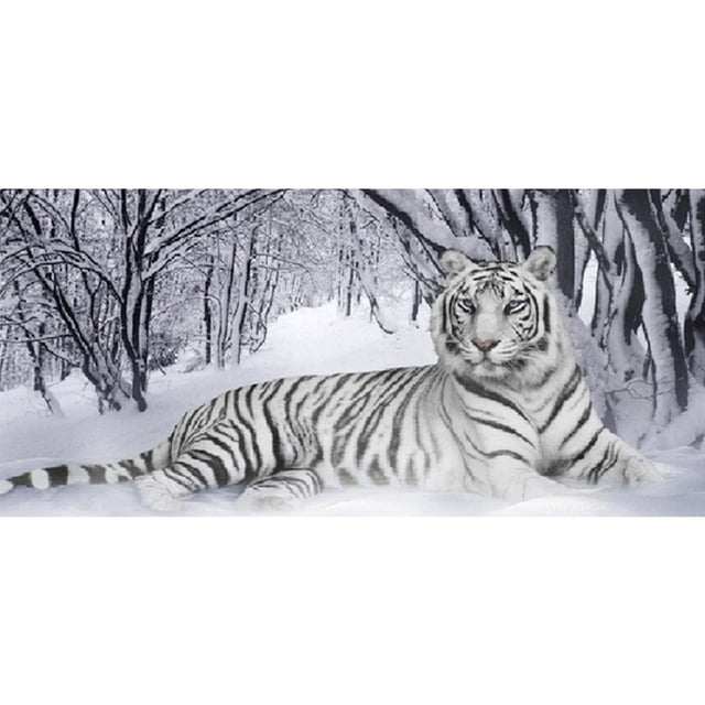 Pintura de diamante 5D Hugtrwg Taladro cuadrado completo Tigre blanco Para estrenar