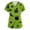 AB02-Light Green, variant on IYYVV Holiday Scrub Tops For Women Short Sleeve Vneck Stretchy Nurse Workwear Uniforms Bat Medical Nurse Shirt Printed 2 Pockets Scrub Shirt Orange S