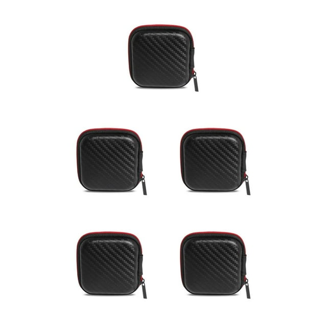 Wisewang Earphone Storage Bag Organizer Accessories Small Zipper Headset Pouch Containers Organization Holder Accessory As shown 5Set