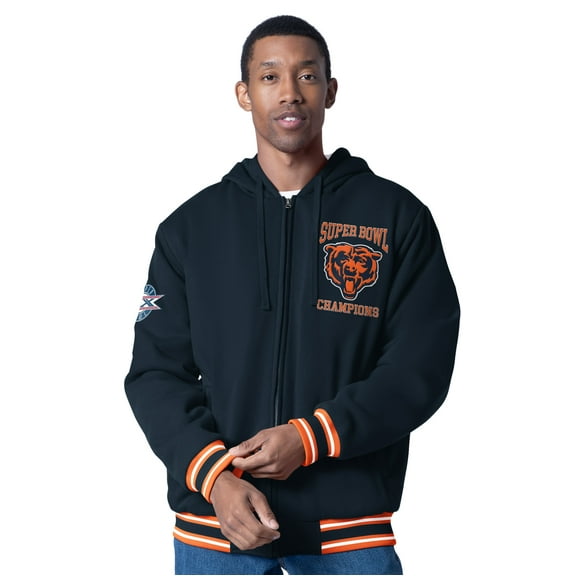 Men's G-III Sports by Carl Banks  Navy Chicago Bears Power Forward Commemorative Full-Zip Hooded Jacket