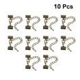 thumbnail image 2 of 10 Pcs 10mm Plated Ribbon Ends Fastener Clasps Textured Crimp End Clamps Cord Ends Buckles Zipper Clips DIY Jewelry Accessories (Bronze, 5cm Chain,12m, 2 of 3