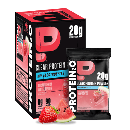 Protein2o 20g Whey Protein Isolate Protein Powder, 360mg of Electrolytes, Vitamins B5 & B6, Sugar Free, Strawberry Watermelon, 16-Pack