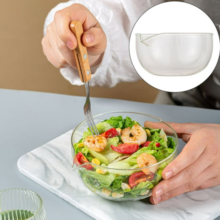 witspace Glass Mixing Bowl with Spout, Glass Sauce Bowl Small