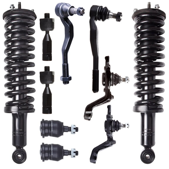 CCIYU Complete Suspension Kit Fits 1995 1996 1997 1998 1999 2000 2001 2002 2003 2004 for Toyota Tacoma Includes Front Strut Spring Assembly Tie Rod End Ball Joint