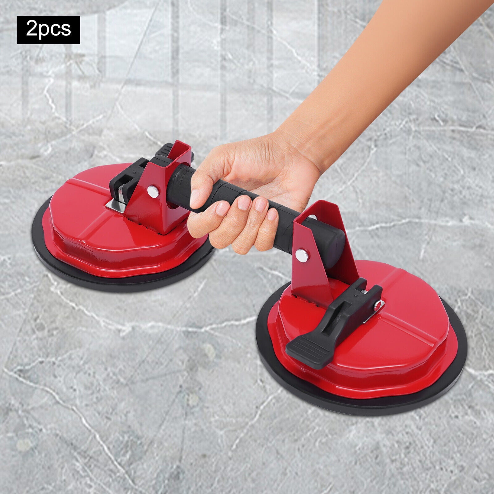 2Pcs 6inch Heavy Duty Vacuum Suction Cups Lifter Tool for Lifting Glass