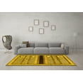 thumbnail image 3 of Ahgly Company Indoor Rectangle Abstract Yellow Contemporary Area Rugs, 2' x 5', 3 of 4