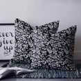 thumbnail image 2 of 18x18 Pillow Covers Set of 2, Black Spring Floral Throw Pillow Covers Decorative Couch Cushion Case, Farmhouse Flowers Elegant Pastoral Microfiber Square Pillowcases for Bedroom Car Living Room, 2 of 7