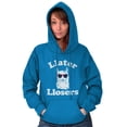 thumbnail image 4 of Llater Losers Nerdy Geeky Cute Llama Hoodie Sweatshirt Women Men Brisco Brands M, 4 of 6