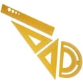thumbnail image 3 of 4Pcs Aluminum Alloy Ruler Math Geometry Tool Office Scale Ruler Measuring Ruler Protractor for Student, 3 of 9