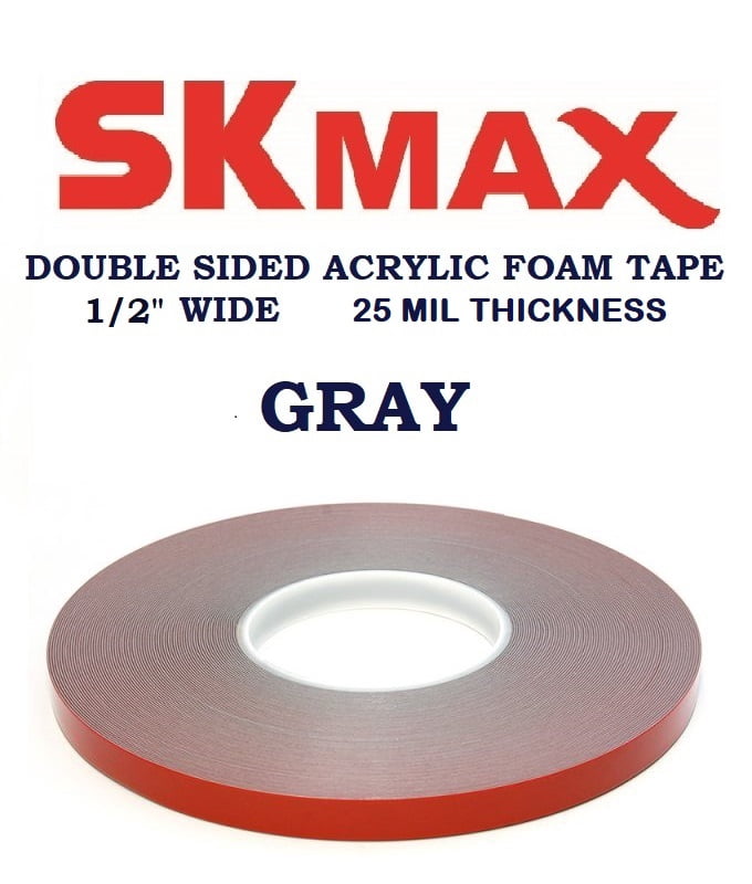 SKmax SUPER-X Tape Double Sided Acrylic Foam 25 Mil Automotive Mounting 1/2" x 108'