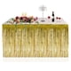 thumbnail image 1 of Falda de mesa de papel de aluminio con flecos metálicos, cortina de mesa de oropel para fiesta de Luau, cumpleaños, aniversario de verano, decoración de mesa navideña seitruly JJ15657-01, 1 of 6