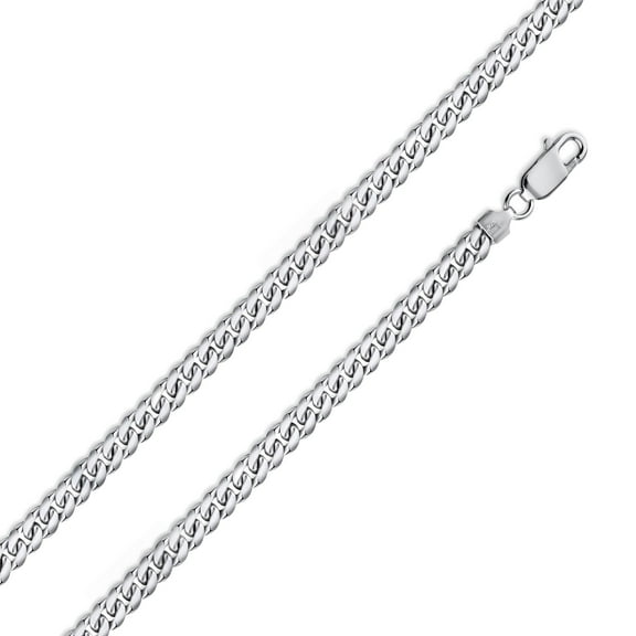 Rhodium Plated 925 Sterling Silver Miami Cuban 120 Chain Link 4.1mm Italy 28" Jewelry Female Unisex