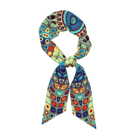 Cauagu Round Mandala Pattern Scarf for Women,Neck Scarf Women's Wrap Scarf Head Shawl Long Scarf Accessory Scarf Fall Gift