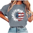 thumbnail image 6 of Frostluinai Shirts for Women Red White and Blue Shirt Crew Neck Short Sleeve Floral Graphic Tees Camiseta Mujer Cuello Redondo 4 de Julio, 6 of 6