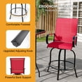 thumbnail image 5 of 3-Piece Outdoor Bar Set, Swivel Textilene Bar Stools with Glass-Top Table, Patio Bistro Set for Balcony, Backyard & Poolside, 5 of 5
