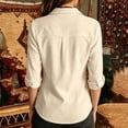 thumbnail image 4 of IUYRTFE Women's Corduroy Blazer Jacket Long Sleeve Lapel Collar Casual Work Coat with Pockets, 4 of 8
