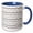 Blue/White, variant on 3drose, Grey Chevron Zigzag Pattern with a Twist - Cute Patterned Zig Zags, 11oz Two-tone Red Mug
