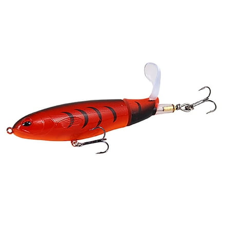 PREWOOD 1.2 oz Fishing Bait,Propeller Fishing Bass with Topwater Floating Rotating Tractor Tail,Artificial Hard Bait Fishing Lures Swimbaits Slow Sinking Hard Lure 3D Eyes Fishing Topwater Lures