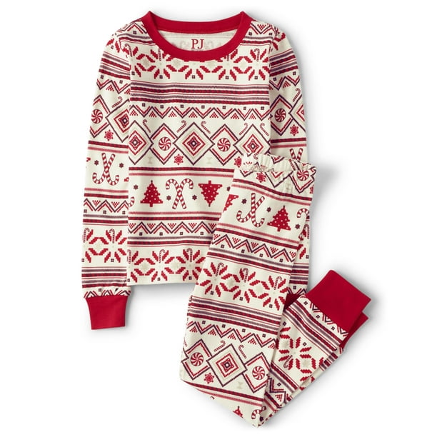 Set de pijama navideño de algodón The Children's Place, talla 10