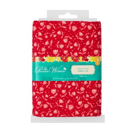 The Pioneer Woman 44" x 1 Yard Cotton Charming Ditsy Dance Precut Fabric, Red