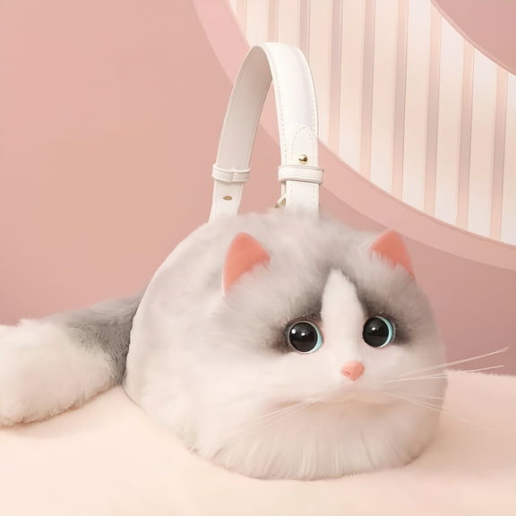 GASTROPOD Unisex Cat Design Crossbody Bag, White