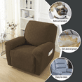 thumbnail image 3 of Northern Brothers 4-Piece Stretch Recliner Slipcovers, #2 Jacquard, Fits XL 1-Seater, Brown, 3 of 7