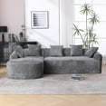LUCKHAO 99.21" L Shape Modular Sectional Sofa Couch with Chaise , 3