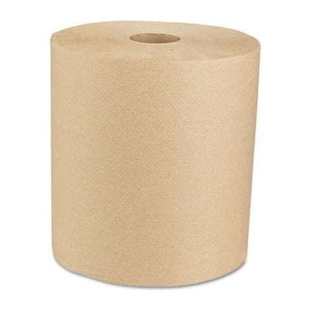 Boardwalk 16GREEN Green Seal Recycled Paper Towel Roll, Hardwound, Universal Roll Towels, Natural, 8" x 800 ft (Case of 6)