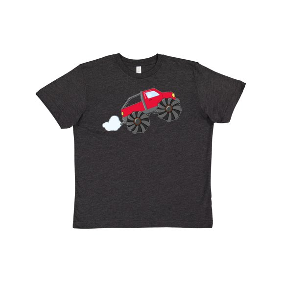 Inktastic Red Monster Truck Action Youth T-Shirt