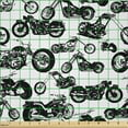 thumbnail image 2 of Ambesonne Black White Fabric by the Yard Microfiber, Models of Motorbike, 1 Yard, Black White, 2 of 2