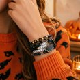 thumbnail image 4 of Halloween Bracelet Set - Soft Clay Beaded Bracelets with Ghost Spider Web Charms, Multi-layer Stackable Wristband for Women Party Favors, 4 of 4