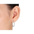 thumbnail image 3 of 10K White Gold Round Hoop Earrings, 3 of 3