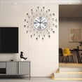 thumbnail image 1 of Reloj de pared SHUNZY, moderno y silencioso, 60 cm, con forma de gota plateada, 1 of 9