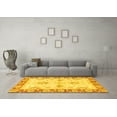 thumbnail image 3 of Ahgly Company Machine Washable Indoor Square Oriental Yellow Traditional Area Rugs, 8' Square, 3 of 4