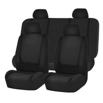 FH Group Universal Fit Cloth Car Seat Covers for SUV - Solid Bench w/ Steering Wheel Cover