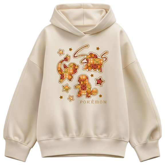 Pokémon - Fall Patchwork Oversized Fleece Hoodie Sweatshirt