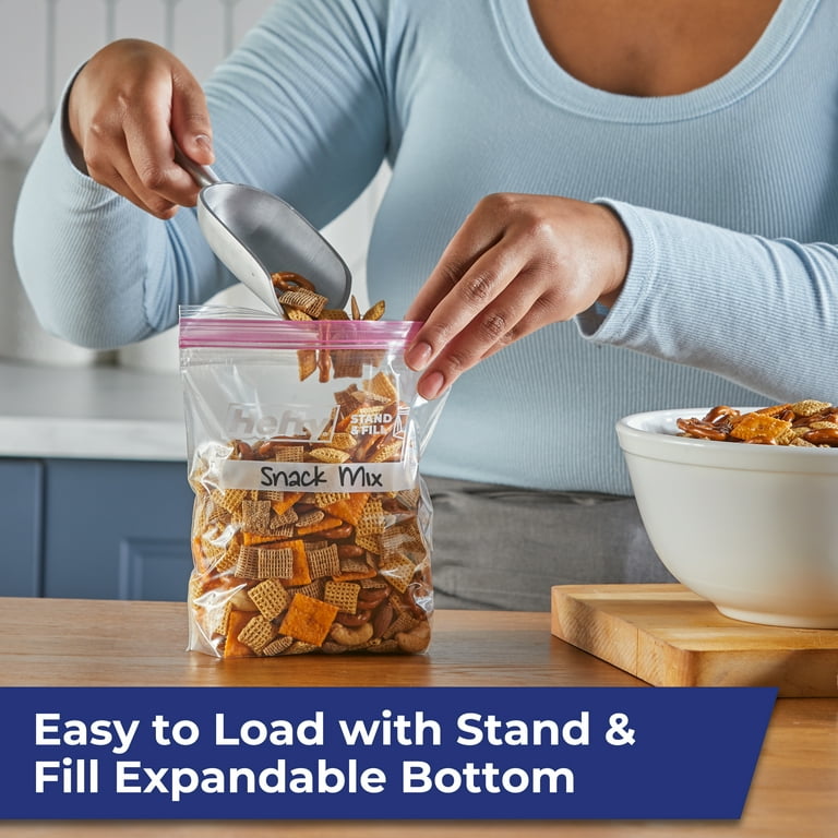  Ziploc Quart Food Storage Bags, New Stay Open Design with  Stand-Up Bottom, Easy to Fill, 80 Count : Health & Household