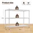 thumbnail image 5 of REIBII 35.5"W Wire Shelving Unit,3-Tier Heavy Duty Metal Storage Rack,Adjustable Shelf Organizer for Kitchen,Pantry,Silver, 5 of 10